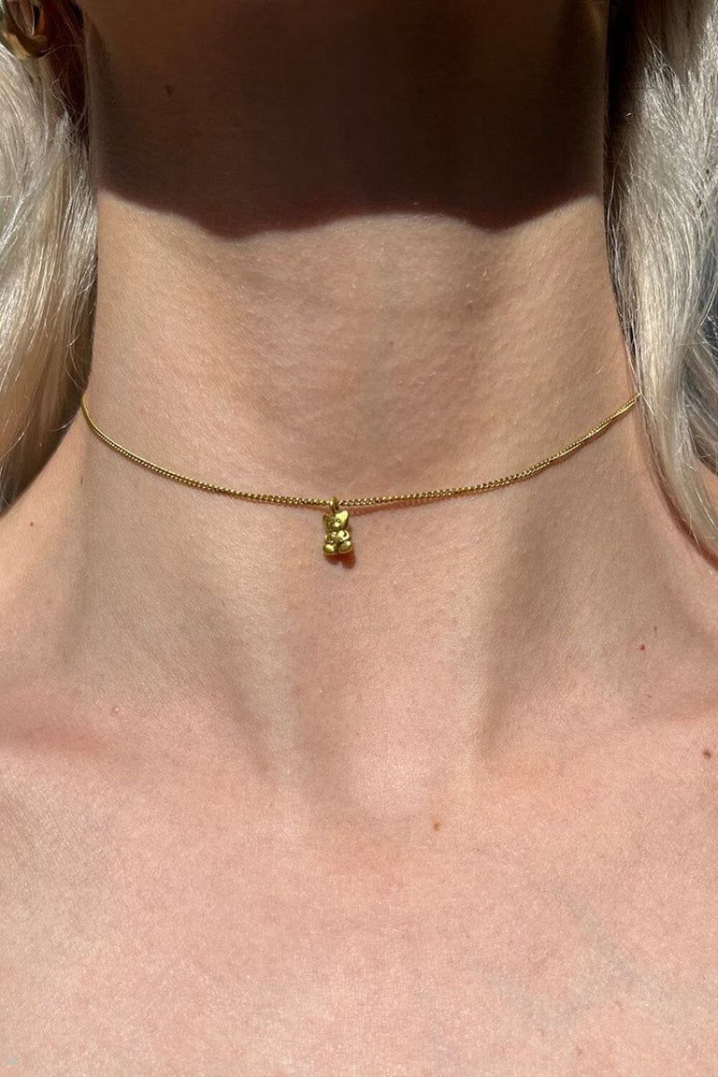 Collier Brandy Melville Teddy Bear Choker Doré | NCB-02600209